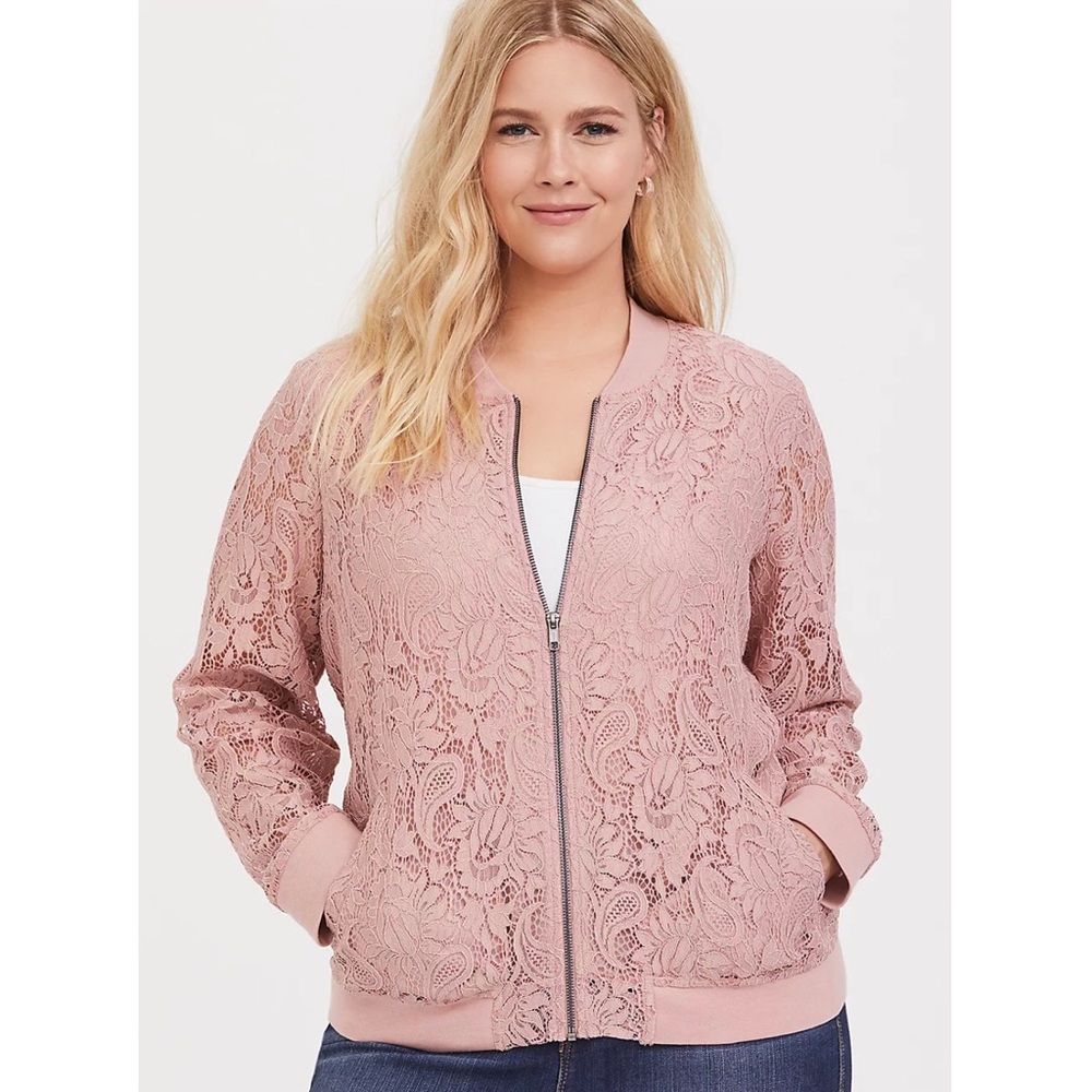 Pink Lace Bomber Jacket — NWT!